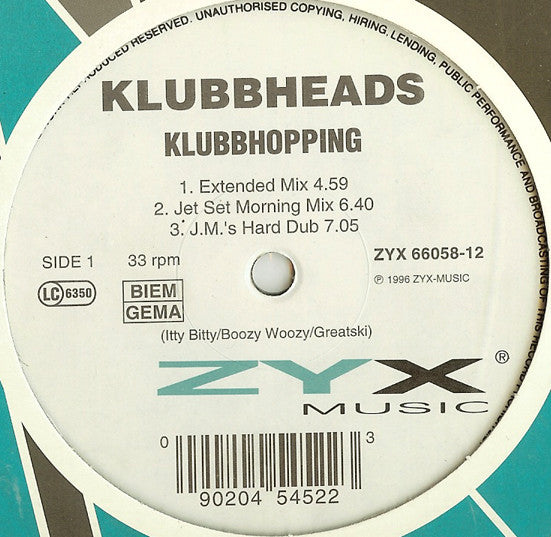 Klubbheads : Klubbhopping (12")
