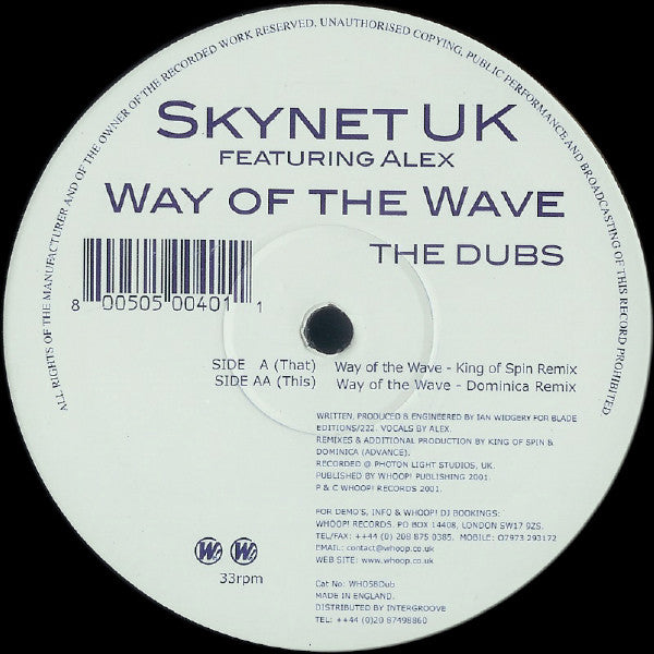 Skynet UK Featuring Alex* : Way Of The Wave (The Dubs) (12")