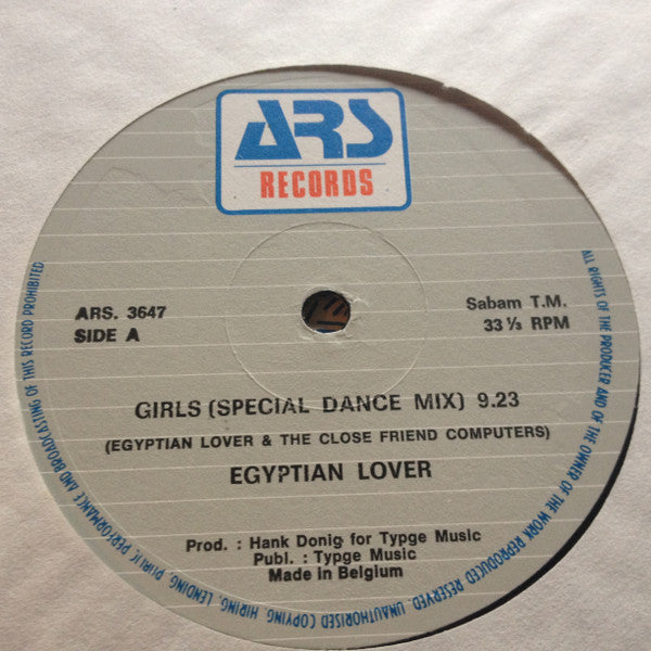 The Egyptian Lover* : Girls (12", Maxi)
