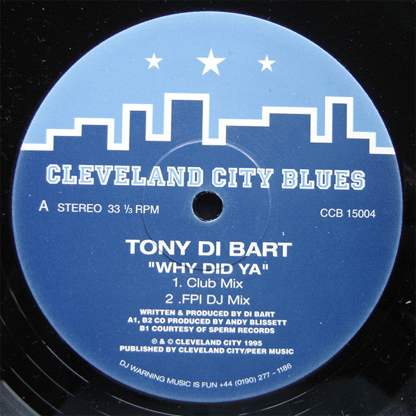 Tony Di Bart : Why Did Ya (12", Single)