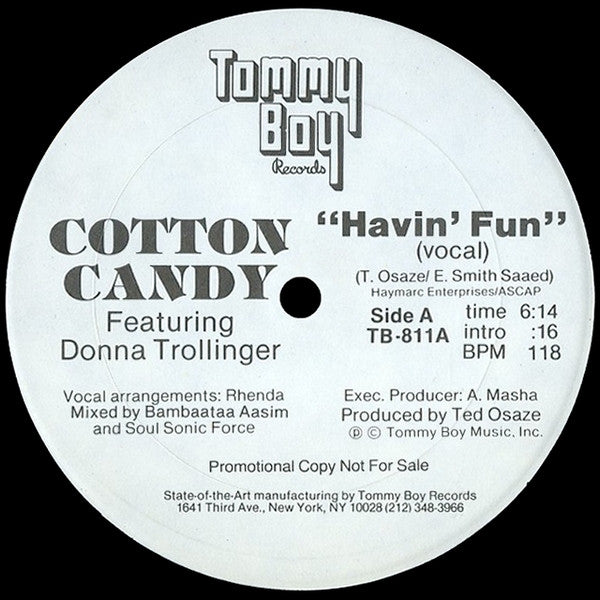 Cotton Candy Featuring Donna Trollinger : Havin' Fun (12", Promo)