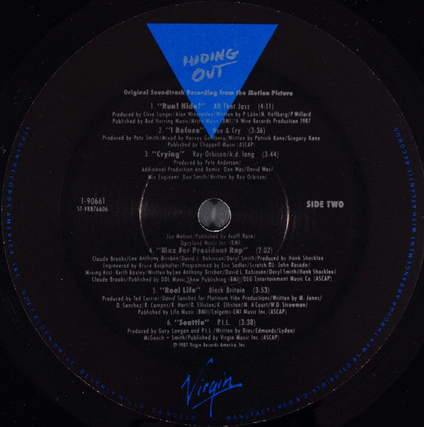Various : Hiding Out (Original Motion Picture Soundtrack) (LP, Comp)