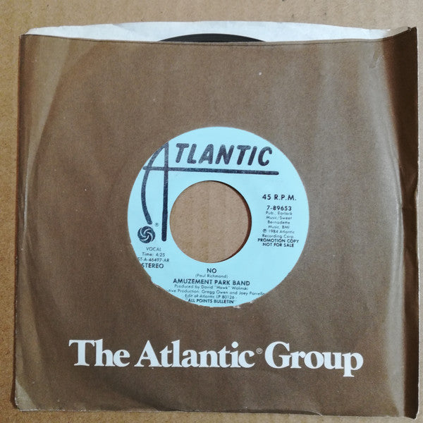 Amuzement Park Band* : No (7", Mono, Promo, Styrene, AR )
