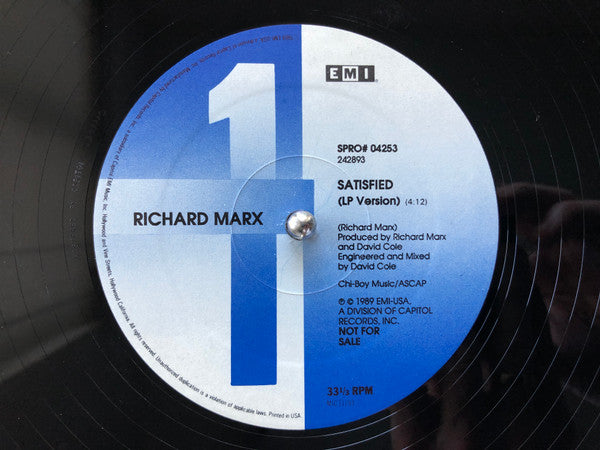 Richard Marx : Satisfied (12", Single, Promo)
