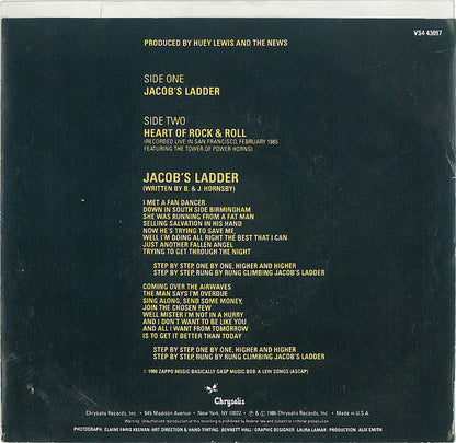 Huey Lewis And The News* : Jacob's Ladder (7", Single, Styrene, Car)