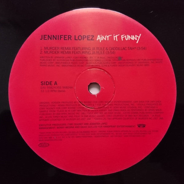 Jennifer Lopez : Ain't It Funny (12", Promo)