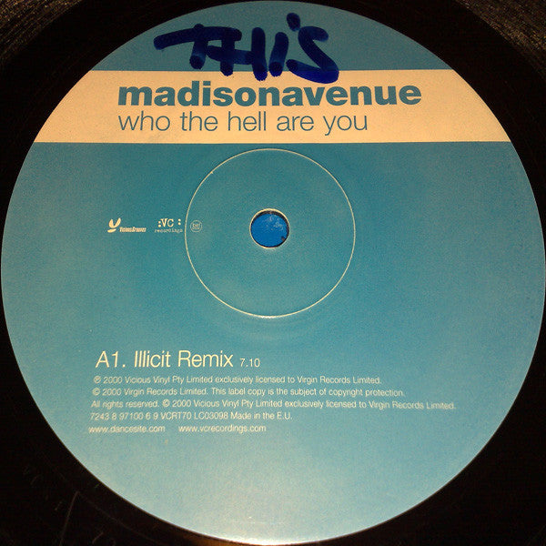 Madison Avenue : Who The Hell Are You (12")