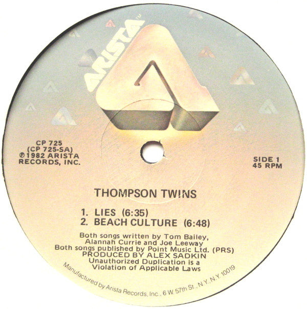 Thompson Twins : Lies (12", EMW)
