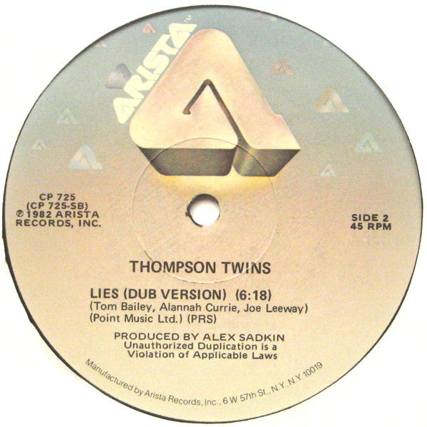 Thompson Twins : Lies (12", EMW)