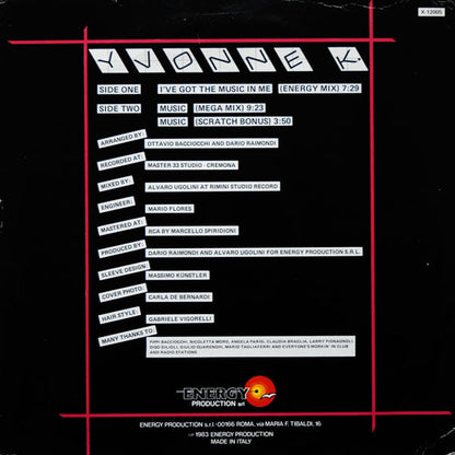 Yvonne K.* : I've Got The Music In Me (12")