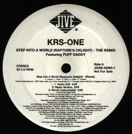 KRS-One : Step Into A World (Rapture's Delight) - The Remix (12", Promo)