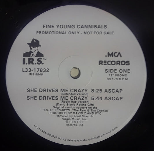 Fine Young Cannibals : She Drives Me Crazy (12", Promo)