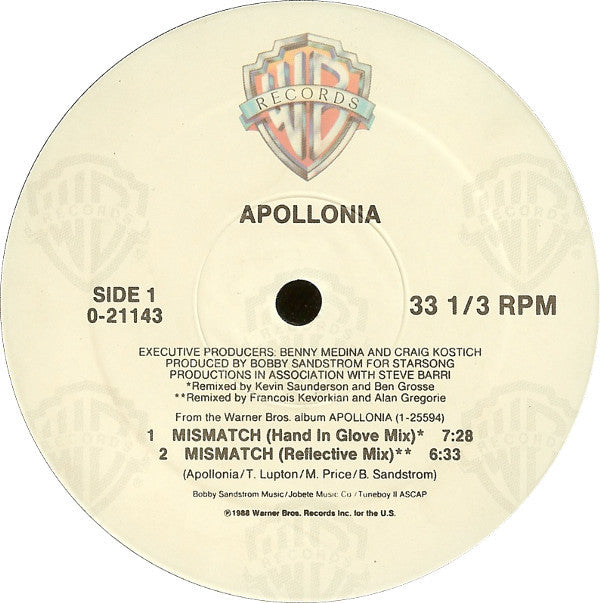 Apollonia : Mismatch (12", Maxi)