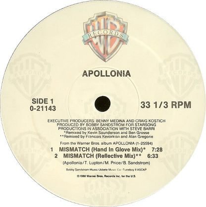 Apollonia : Mismatch (12", Maxi)