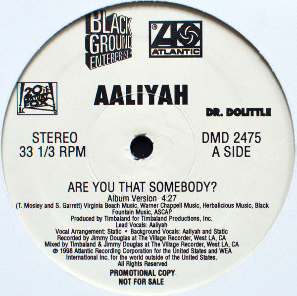 Aaliyah : Are You That Somebody? (12", Promo)