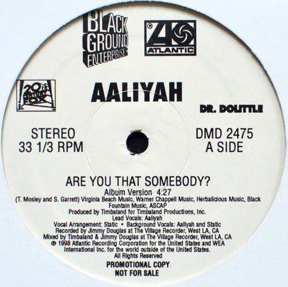 Aaliyah : Are You That Somebody? (12", Promo)