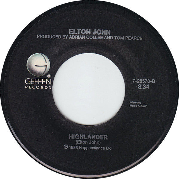 Elton John : Heartache All Over The World (7", Single, Spe)