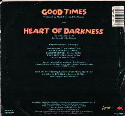 Hoodoo Gurus : Good Times / Heart Of Darkness (7")