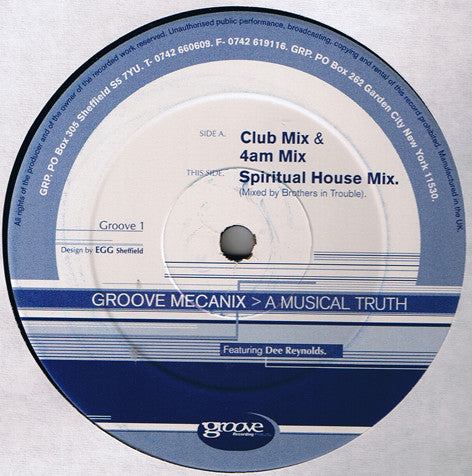 Groove Mecanix Featuring Mary Dee Reynolds : A Musical Truth (12")