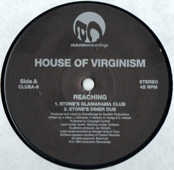 House Of Virginism : Reaching / You Don't Have To Worry (12")
