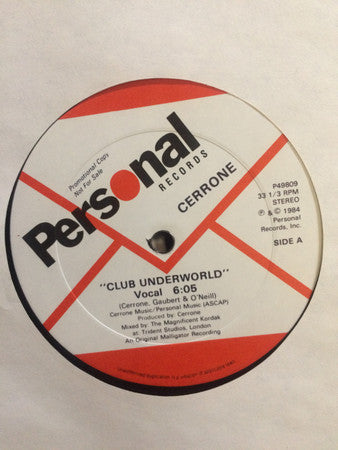 Cerrone : Club Underworld (12", Promo)