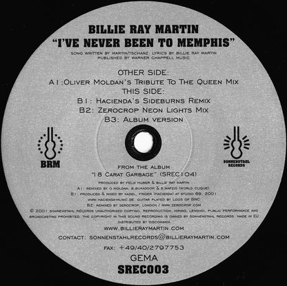 Billie Ray Martin : I've Never Been To Memphis (12")