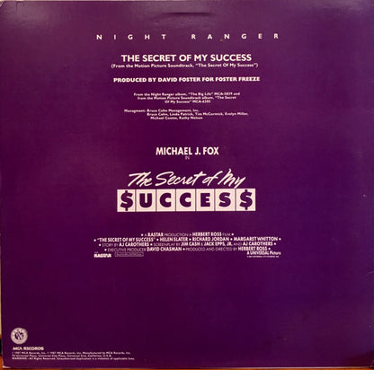Night Ranger : The Secret Of My Success (12", Single, Promo)