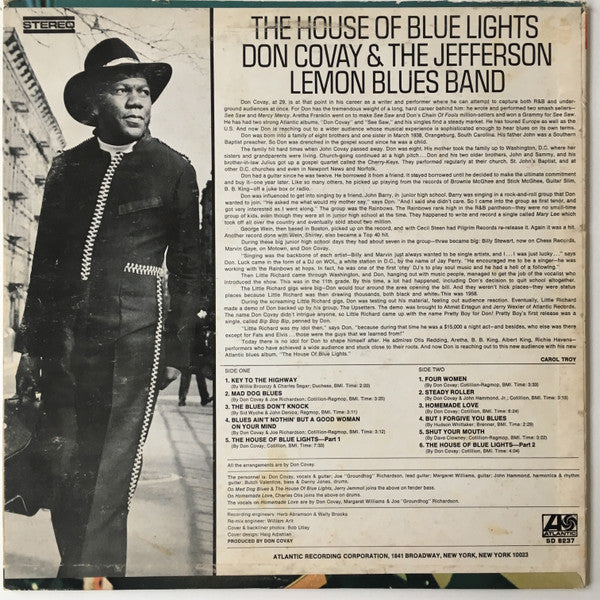 Don Covay & The Jefferson Lemon Blues Band* : The House Of Blue Lights (LP, Mono, Promo)