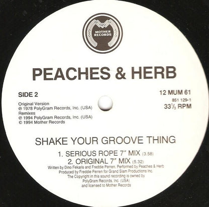 Peaches & Herb : Shake Your Groove Thing (12", Maxi)