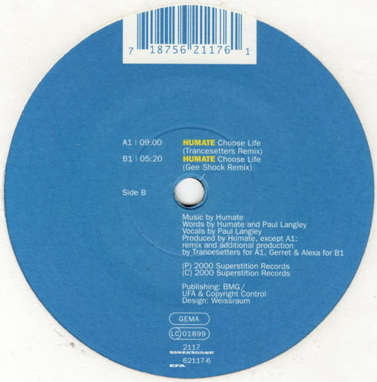 Humate : Choose Life (Remixes) (12")