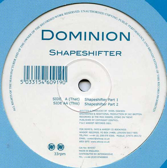 Dominion : Shapeshifter (12")