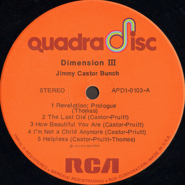 Jimmy Castor Bunch* : Dimension III (LP, Quad, Gat)