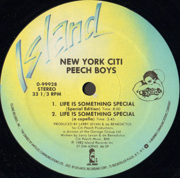 New York Citi Peech Boys* : Life Is Something Special (12", Single)
