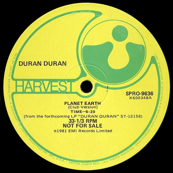 Duran Duran : Planet Earth (12", Promo)