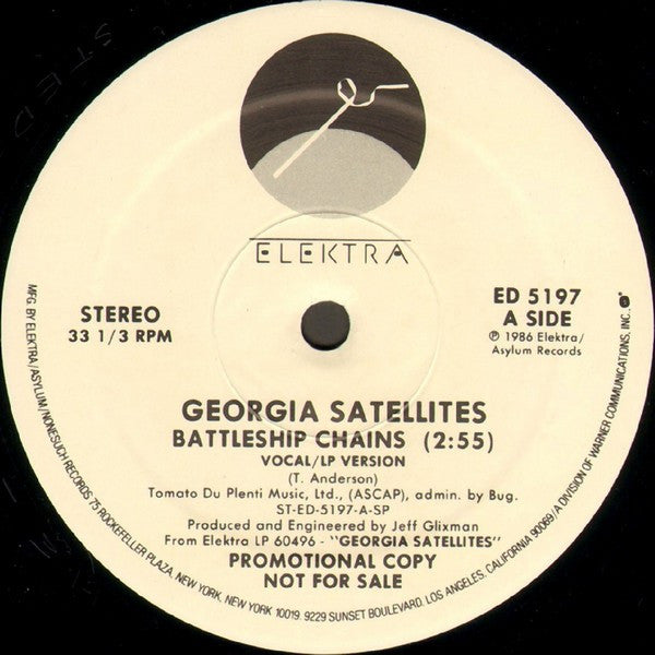 Georgia Satellites* : Battleship Chains (12", Single, Promo)