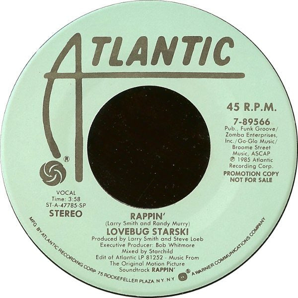 Lovebug Starski : Rappin' (7", Promo)
