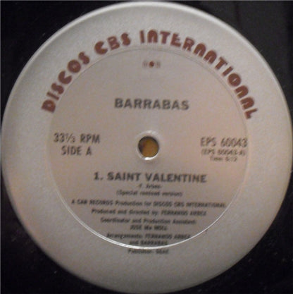 Barrabas : Saint Valentine (Special Remixed Version) (12", Maxi)