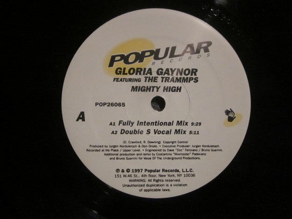 Gloria Gaynor Featuring The Trammps : Mighty High (12")
