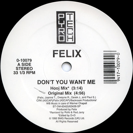 Felix : Don't You Want Me (12")