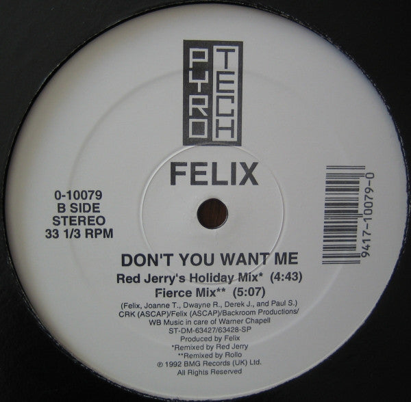 Felix : Don't You Want Me (12")