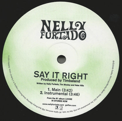Nelly Furtado : Say It Right (12", Promo)