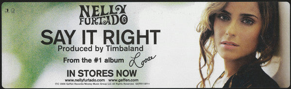 Nelly Furtado : Say It Right (12", Promo)