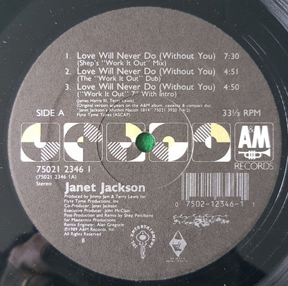 Janet Jackson : Love Will Never Do (Without You) (12", Single)