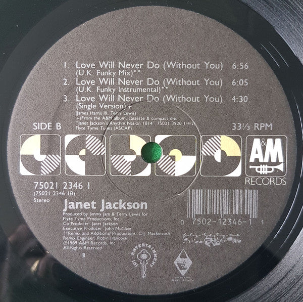 Janet Jackson : Love Will Never Do (Without You) (12", Single)
