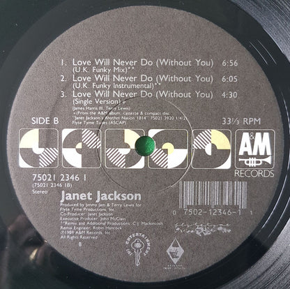 Janet Jackson : Love Will Never Do (Without You) (12", Single)