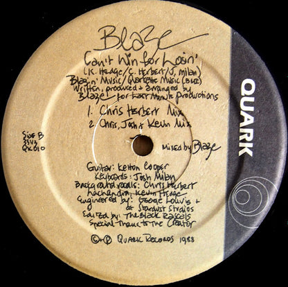 Blaze : Can't Win For Losin' (12")