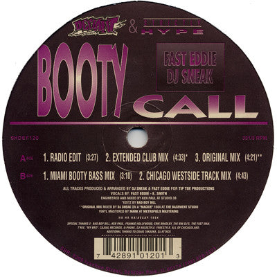 Fast Eddie* / DJ Sneak : Booty Call (12")
