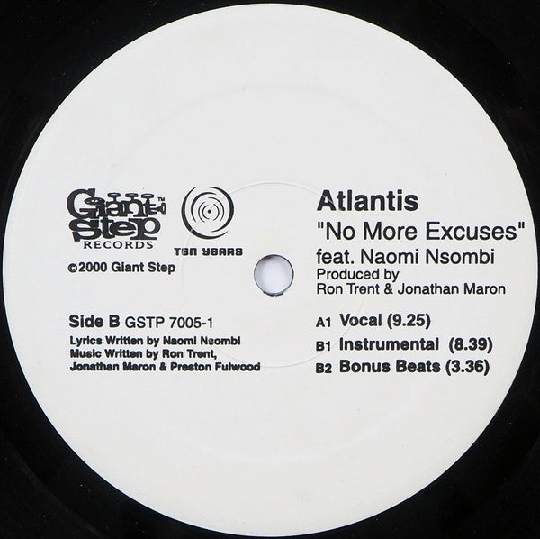 Atlantis (4) Feat. Naomi Nsombi : No More Excuses (12")