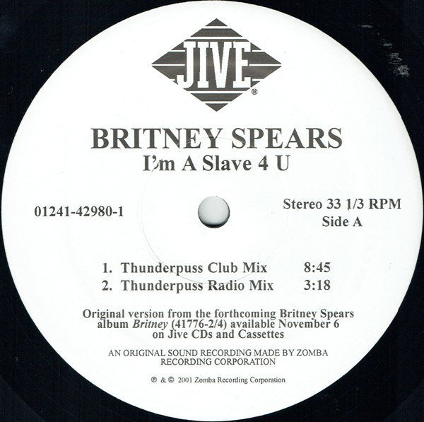 Britney Spears : I'm A Slave 4 U (The Remixes) (12")