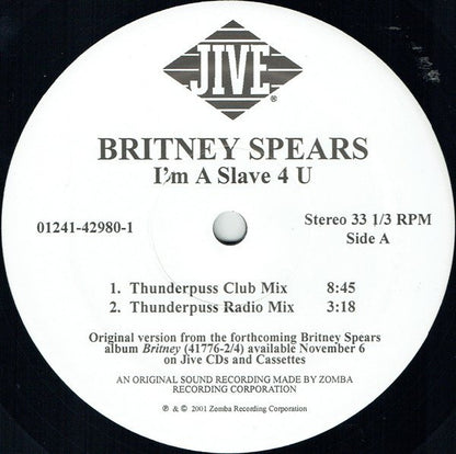 Britney Spears : I'm A Slave 4 U (The Remixes) (12")
